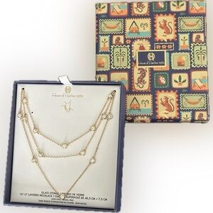 *New in Box* House of Harlow: Layered Necklace with Glass Stones